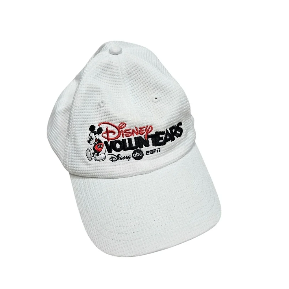Disney VoluntEARS NWT White Baseball Cap‎ Competition Mesh Hat ABC ESPN